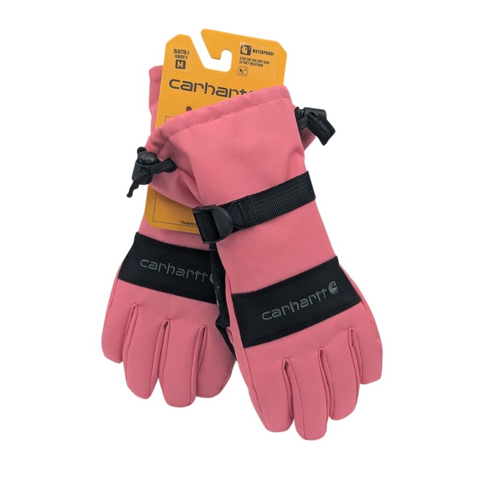Carhartt Youth Girls Size Medium Waterproof Insulated Gloves Pink/Black New
